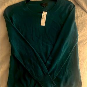 NWT 100% Cashmere J. Crew Sweater (Teal/Peacock color)